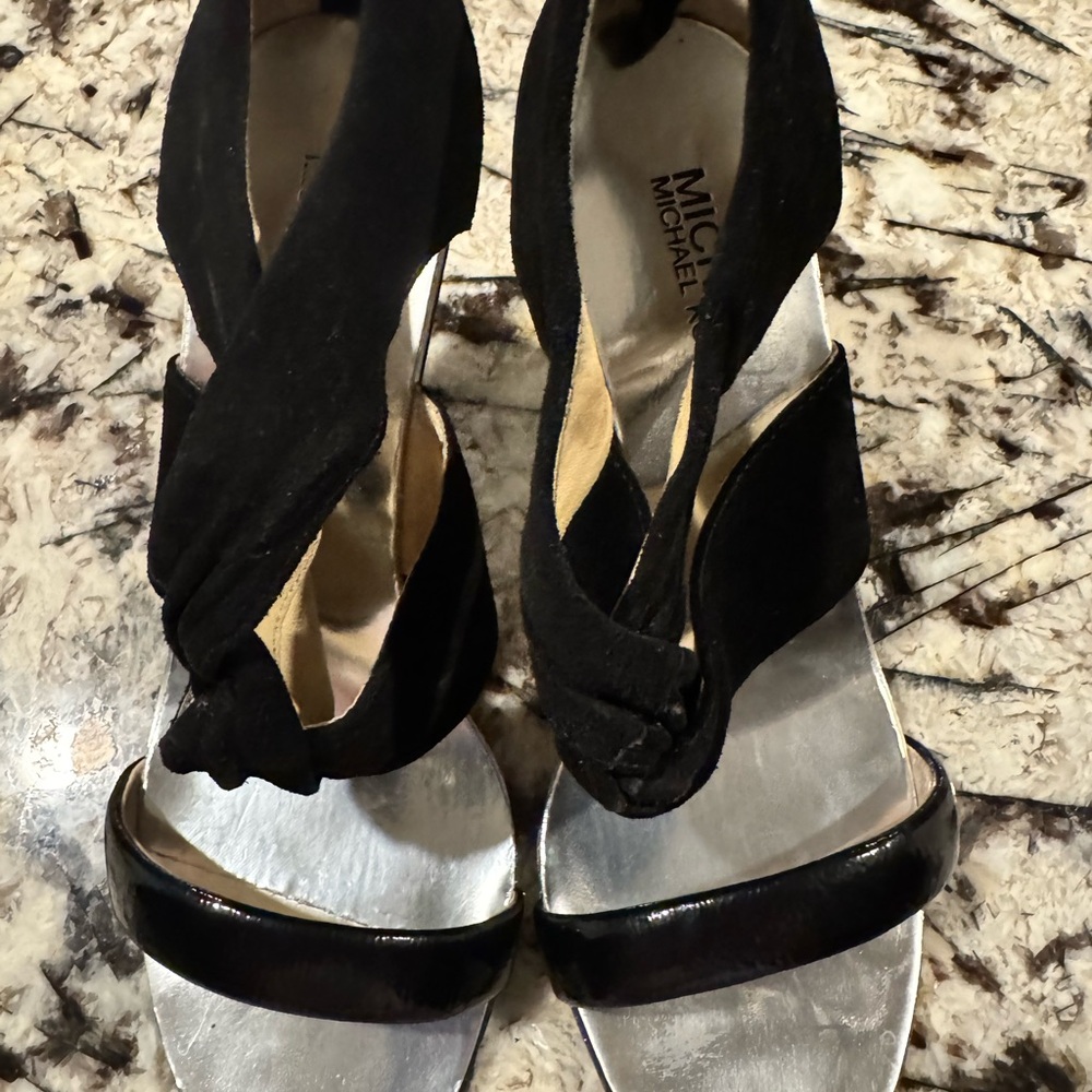 Michael Kors Black and Silver Heels with Elegant Design
